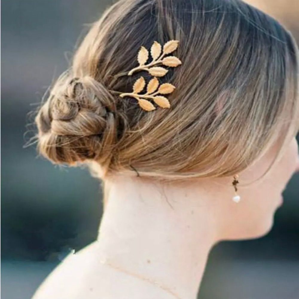 “Eve” Beautiful Gold Leaf Nature Boho Hairpins